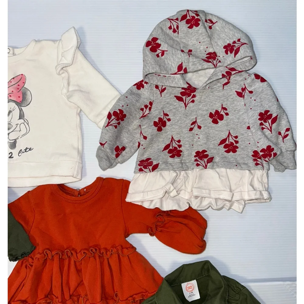 Lot of 10 Items Baby Girl Mixed Brands Bundle 0-3 Months Multi-color